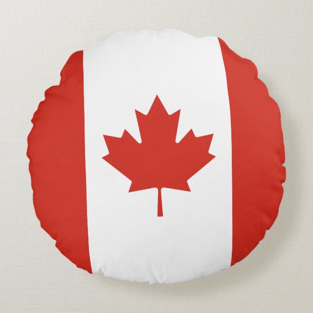 Patriottische Canadese vlag Rond Kussen (Voorkant)
