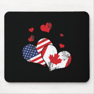 Patriottische Canadese Vlag van de VS Amerika-lief Muismat