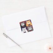 Patriottische Cat Square Stickers (Envelop)
