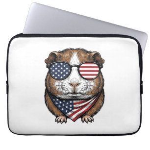 Patriottische cavia vintage gravure laptop sleeve