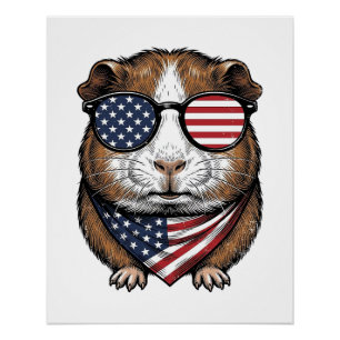 Patriottische Cavia Vintage Gravure Perfect Poster