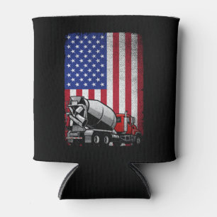 Patriottische cement Truck Driver Concrete Mixer A Blikjeskoeler