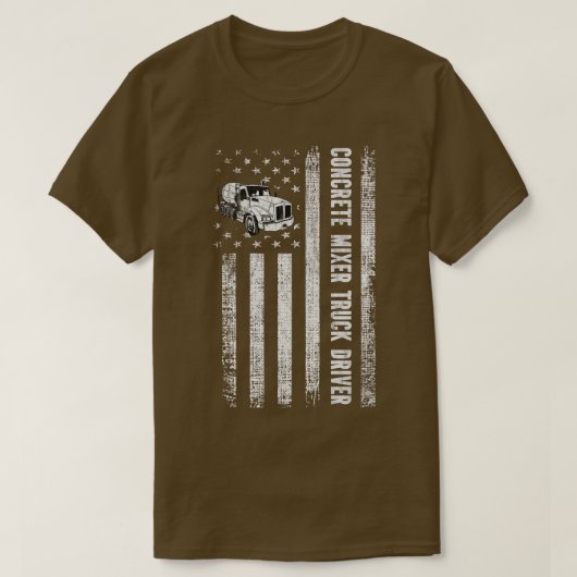 Patriottische cementmixer Truck Ameri T-shirt (Design voorkant)