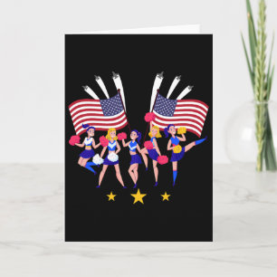 Patriottische Cheer Squad Cheerleader Usa Vlag Che Kaart