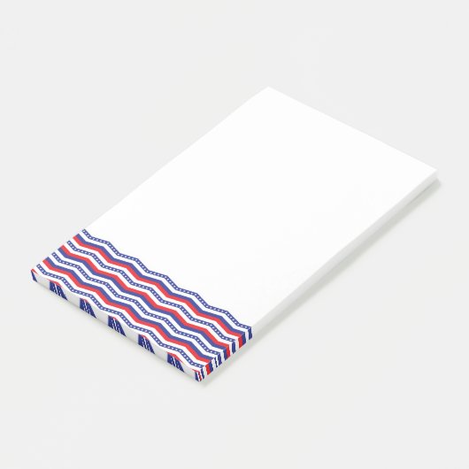 Patriottische Chevron Border Post-It Notes (Schuin)
