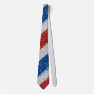 Patriottische Chevron Rode Witte Blauwe Glitter St Stropdas