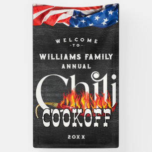Patriottische Chili Cookoff Rustic Cook Off Contes Spandoek