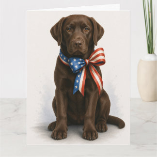 Patriottische chocoladebruine Labradors retriever Kaart