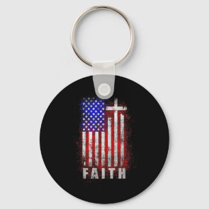 Patriottische Christelijke Faith Love Jesus Americ Sleutelhanger