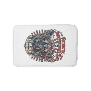 Patriottische Chrome Reaper Donkere Patriot Skelet Badmat