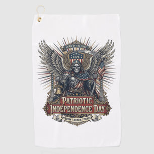 Patriottische Chrome Reaper Donkere Patriot Skelet Golfhanddoek