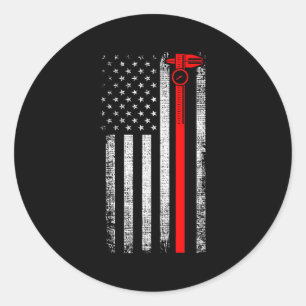 Patriottische CNC Machine Operator American Us Fla Ronde Sticker