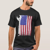 Patriottische CNC Machine Operator Amerikaanse Vla T-shirt (Voorkant)