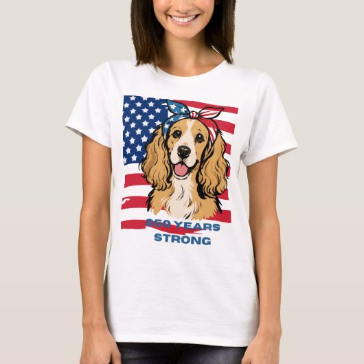 Patriottische Cocker Spaniel T-shirt (Voorkant)