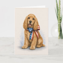 Patriottische Cocker Spaniel Wenskaart