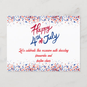 Patriottische Confetti op 4 juli Feestdagenkaart