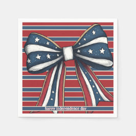 Patriottische Coquette Boog met Sterren en Strepen Servet