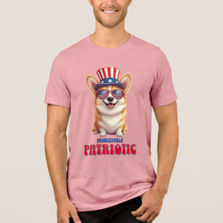 Patriottische Corgi - Poedelnaakt Patriotisch Tri-Blend Shirt