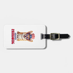 Patriottische Corgi - Pootpositief Patriot Bagagelabel