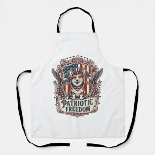 Patriottische Corgi Vector Grafische T-shirt_1 Schort