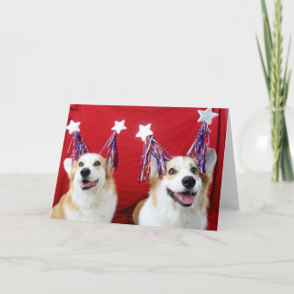 Patriottische Corgis Wenskaart & Enveloppen Feestdagen Kaart
