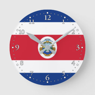 Patriottische Costa Rica-vlag Ronde Klok