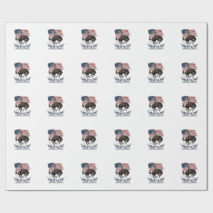 Patriottische Cowboy Land Van De Vrije Western Ove Cadeaupapier