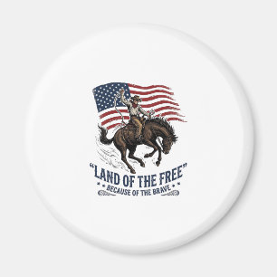 Patriottische Cowboy Land Van De Vrije Western Ove Magneet