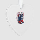 Patriottische Cowboylaarzen Vintage Western T-shir Ornament (voorkant)