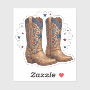 Patriottische Cowgirl Laarzen Sterren 4 juli Weste Sticker