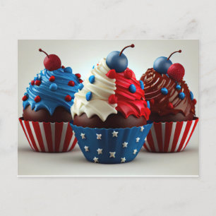 Patriottische Cupcakes Briefkaart