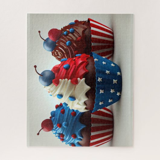 Patriottische cupcakes legpuzzel (Verticaal)