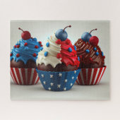 Patriottische cupcakes legpuzzel (Horizontaal)