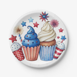Patriottische cupcakes papieren bordje