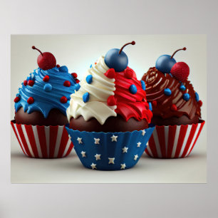 Patriottische cupcakes poster