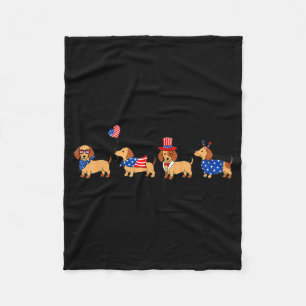 Patriottische Dachshund 4 juli wiener grappige hon Fleece Deken