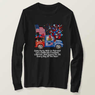 Patriottische Dachshund Parade T-shirt met lange m