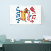 Patriottische Dachshund Wiener Dog Vierde juli Spandoek (Beurs)