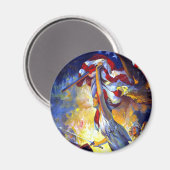 patriottische dame liberty American Flag Eagle Magneet (Voorkant / Achterkant)