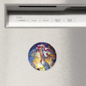 patriottische dame liberty American Flag Eagle Magneet (Insitu (Vaatwasser))