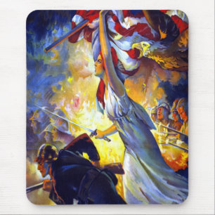 patriottische dame liberty American Flag Eagle Muismat