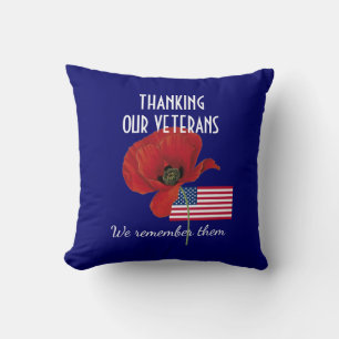 Patriottische DANK AAN VETERANEN Oorlog Herdenking Kussen