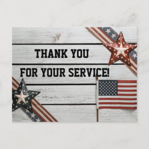 Patriottische Dank je voor je dienst Briefkaart
