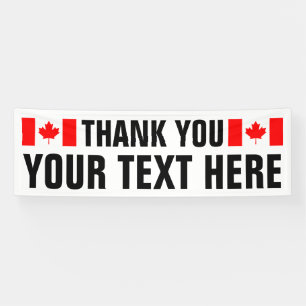 Patriottische dank U ondertekent banner met Canade