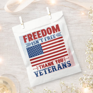 Patriottische dank u veteranen vrijheid kunst guns bedankzakje