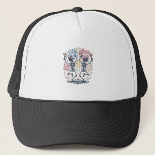 Patriottische Dansende Skeletten Vuurwerk 4 juli Trucker Pet