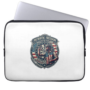 Patriottische Dartsspeler Vector Graphic T-shirt Laptop Sleeve