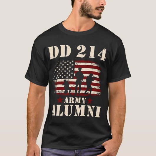 Patriottische DD 214 Alumni DD214 Militaire Vetera T-shirt (Voorkant)