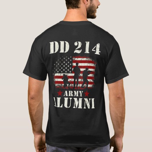 Patriottische DD 214 Alumni DD214 Militaire Vetera T-shirt (Achterkant)