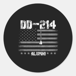 Patriottische DD-214 Alumni Militaire Veteraan Lon Ronde Sticker